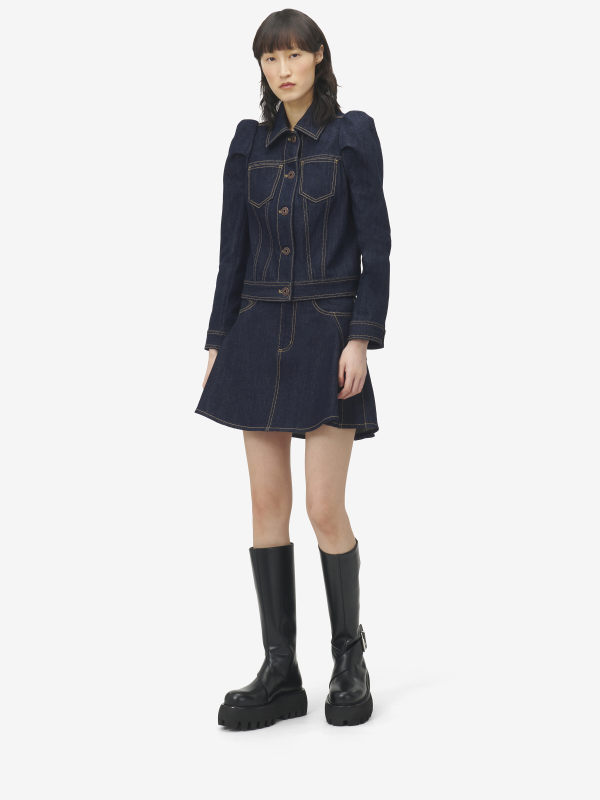 ALEXANDER MCQUEEN - Denim Mini Skirt - Item 847959QMADZ409